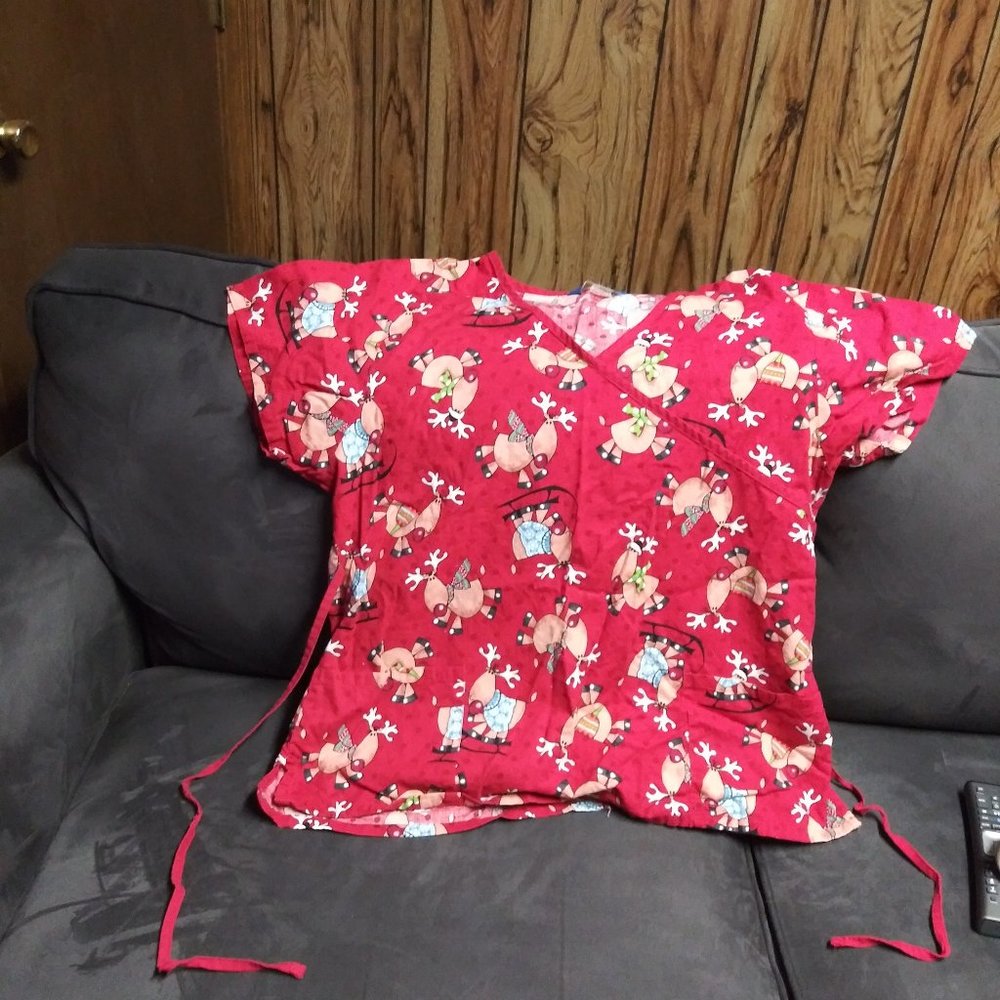 Christmas Scrub Top